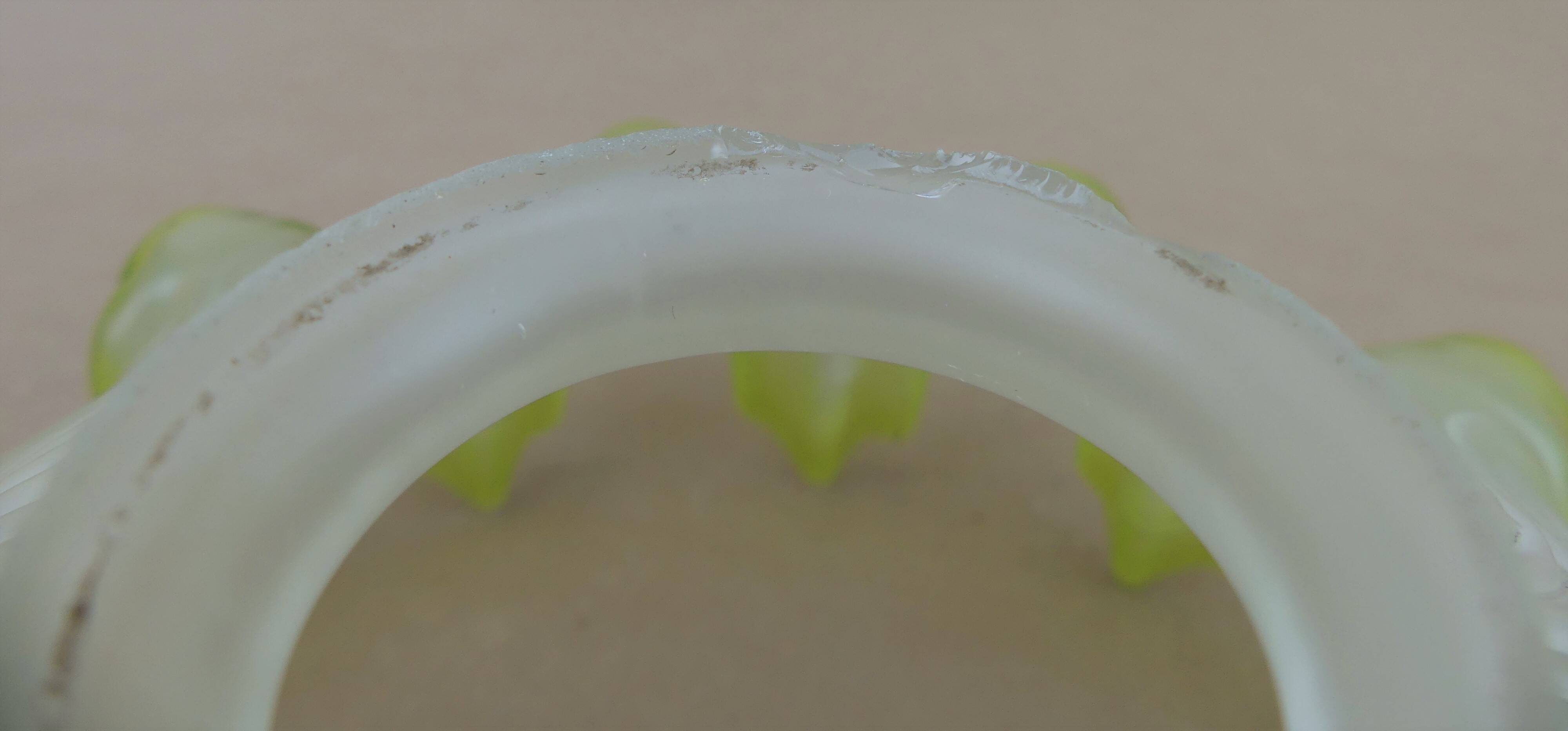 Old BRONZE GOOSENECK wall lamp with wavy yellow green OPALINE lampshade