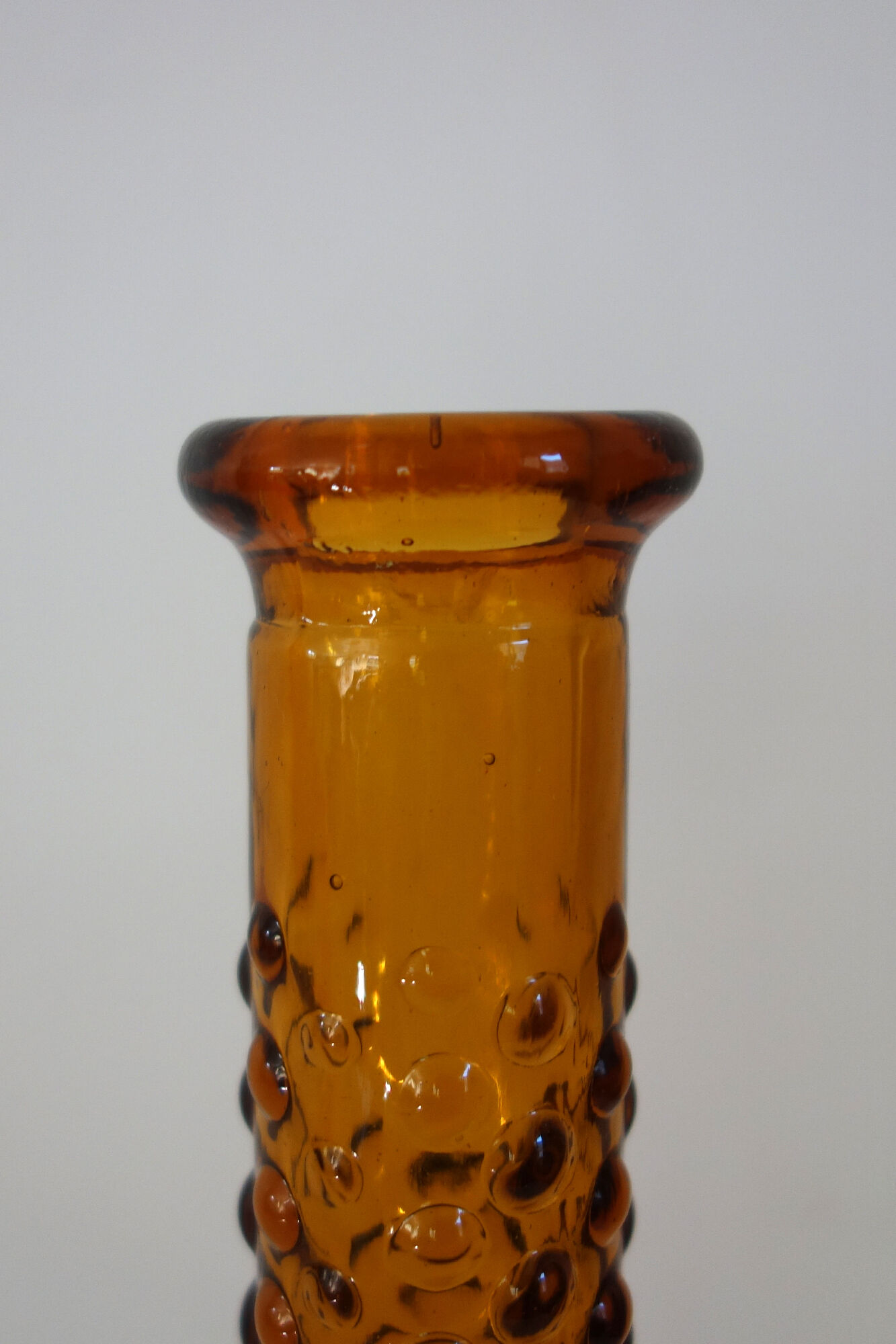 Carafe bottle in brown glass bubbles Empoli 60s