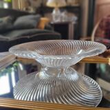 Spiral molded glass bowl – 1950s – 29 cm diameter