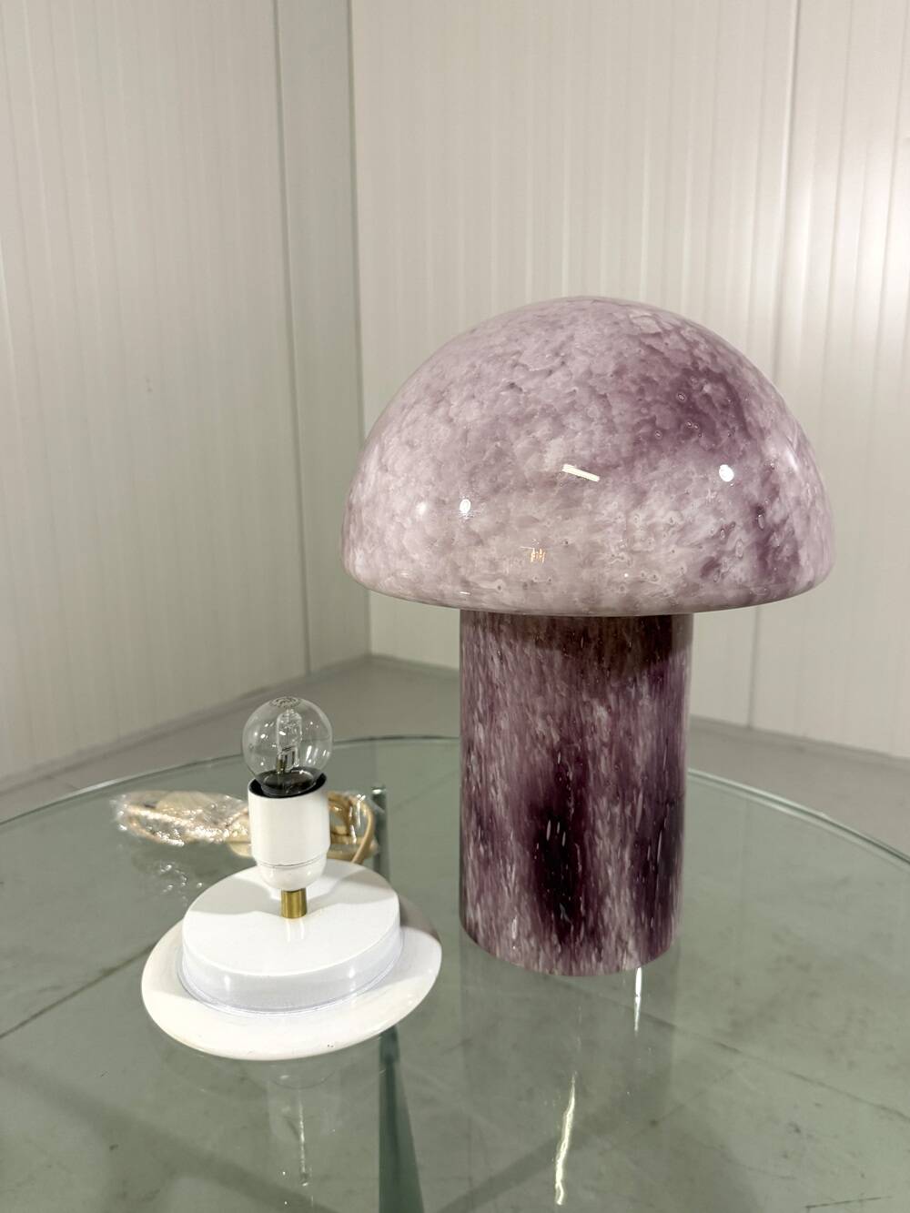 Glass mushroom table lamp by Fischer Leuchten 1970's