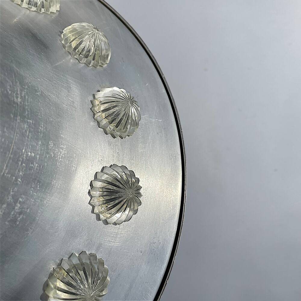 Lampe suspendue en aluminium argenté de l'ère spatiale