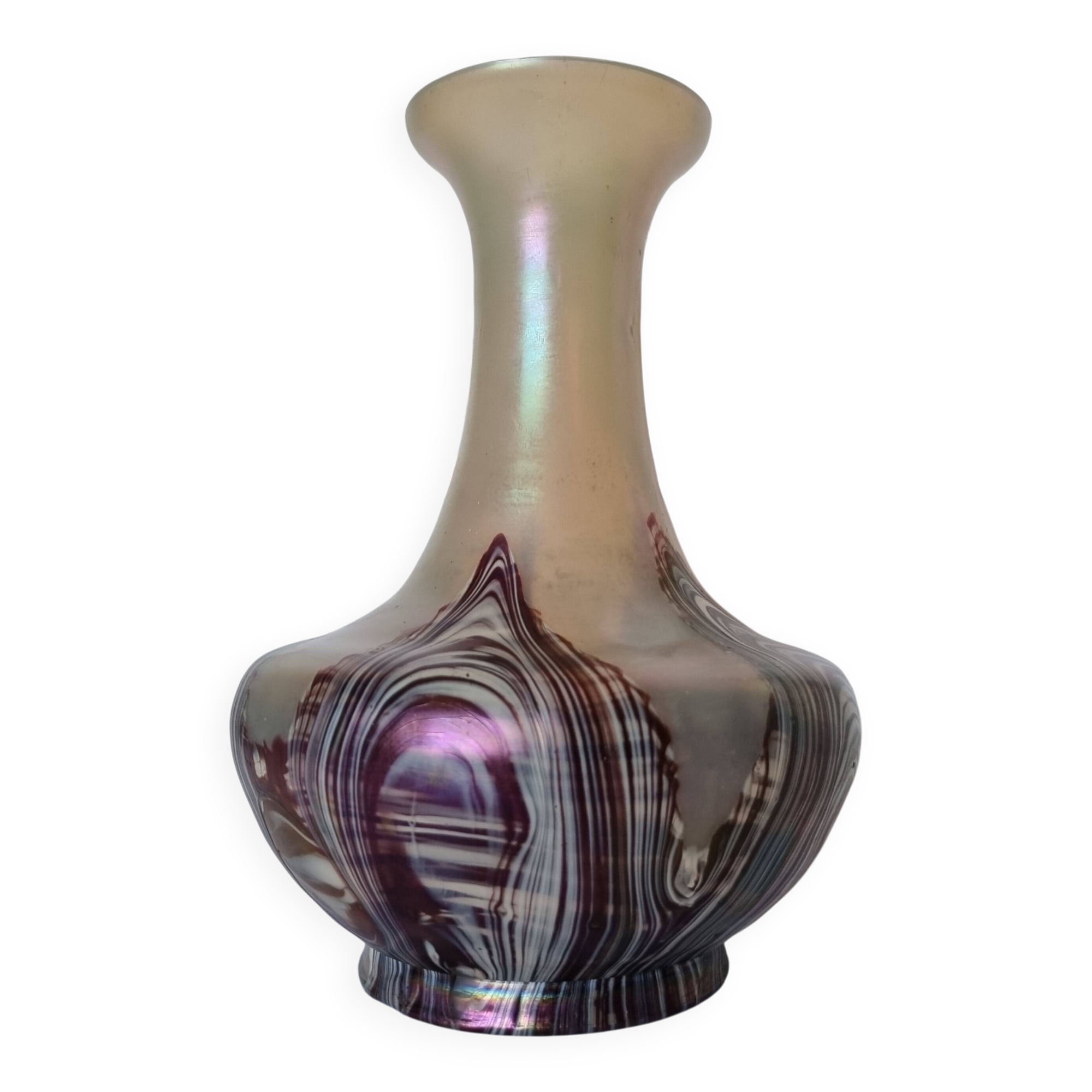 Large early 20th century Loetz Bohemia iridescent art glass vase