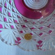 Vase de voiture en cristal taillé et teinté "Baccarat",Art Deco