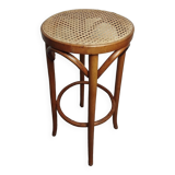 High stool with cane seat
