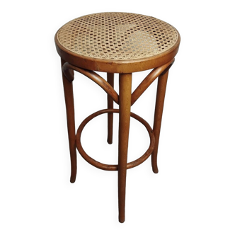 High stool with cane seat