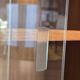 Low buffet or wooden display cabinet with sliding door - 1950s design