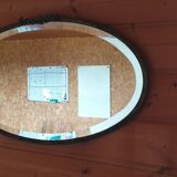 Oval beveled mirror with bronze frame - 19th century