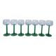 7 green glass stemmed glasses