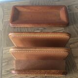 Empty pocket and letter holder in brown leather - vintage