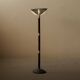 Art Deco floor lamp in oak, metal and glass, circa 1930