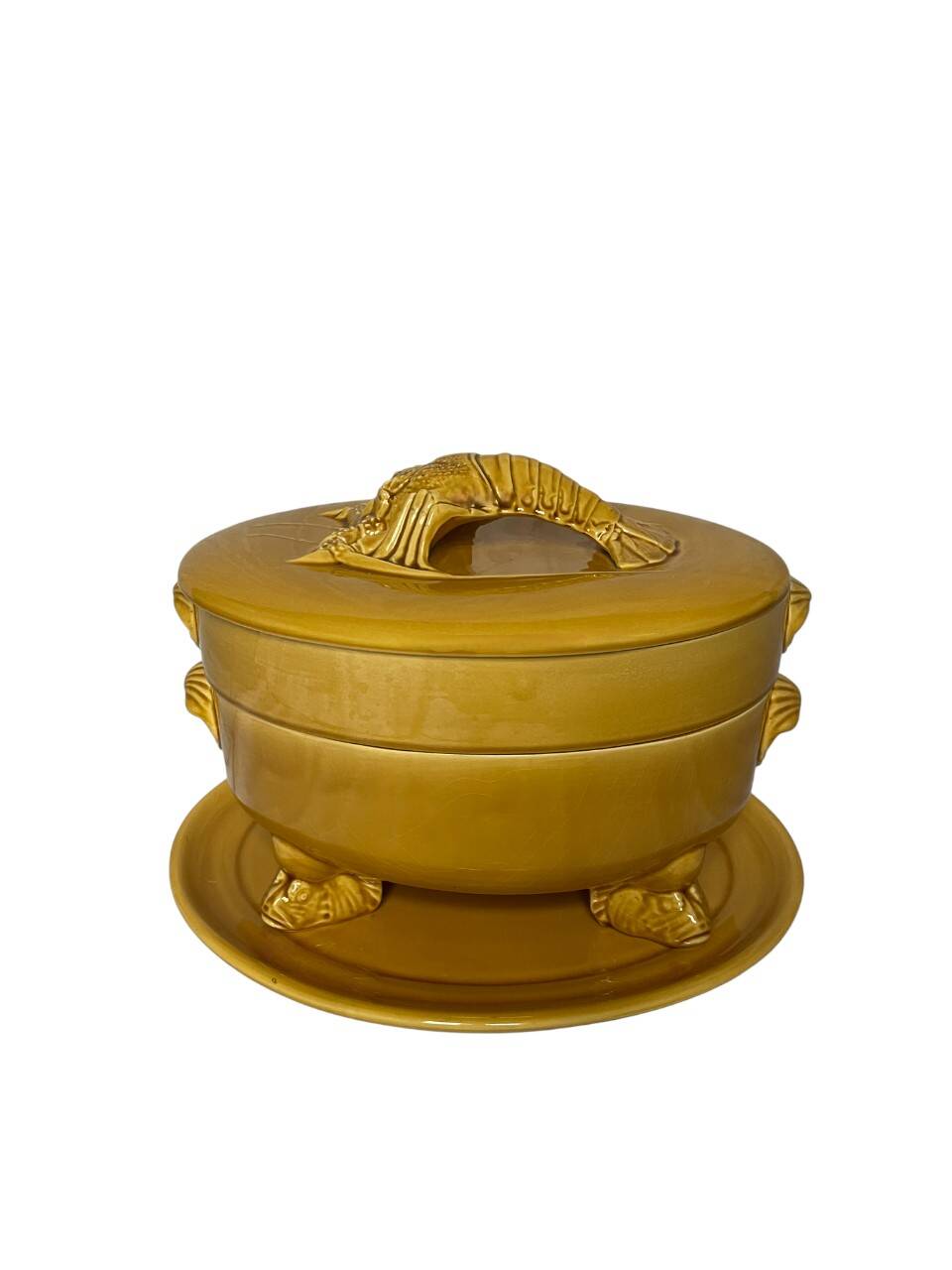 Fish kettle with lobster decoration in Proceram earthenware, 1970s