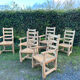 6 solid oak chairs - straw seats