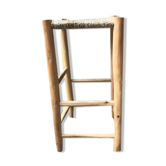 High wood and rope stool