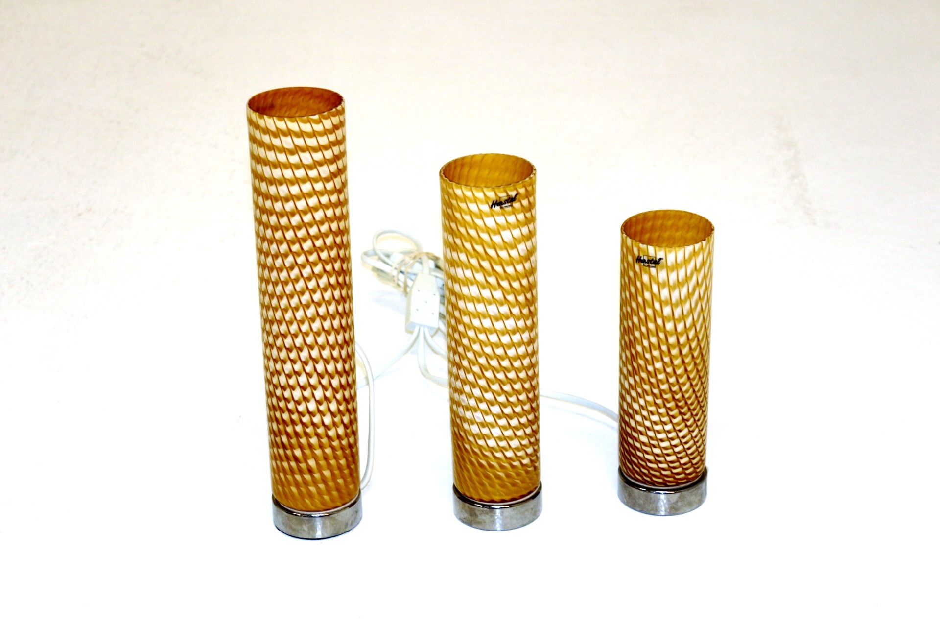 Metal and glass table lamp, Bergborms, Sweden, 1970