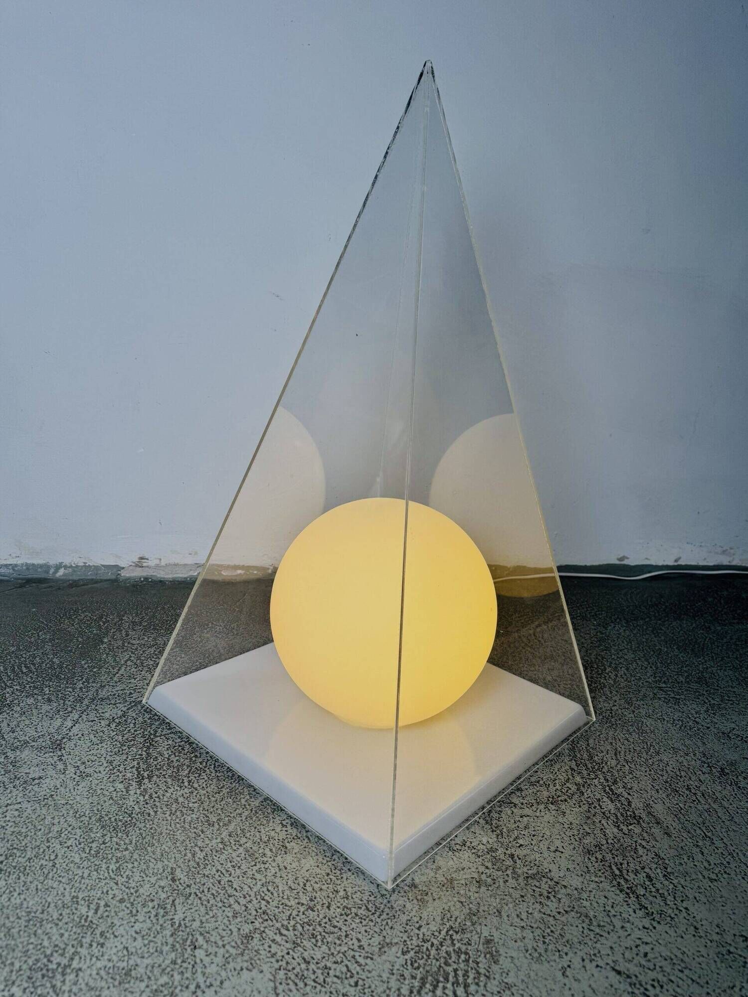 Pyramid & Glass Sphere Table Lamp By Harco Loor For Harco Loor Design, The Netherlands 1980S