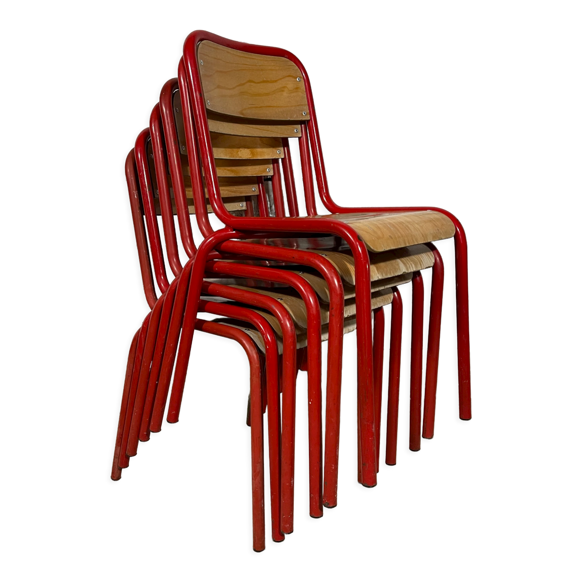 Series of 6 school chairs