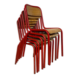 Series of 6 school chairs