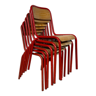Series of 6 school chairs