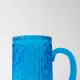 Vintage 1970s IVIMA Blue Glass Jug and Six-Glass Set
