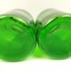 Set of 2 airtight green glass jars 22.5 cm