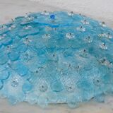 Amazing Murano ceiling light blu rubino flower by Seguso for Venini, Italy