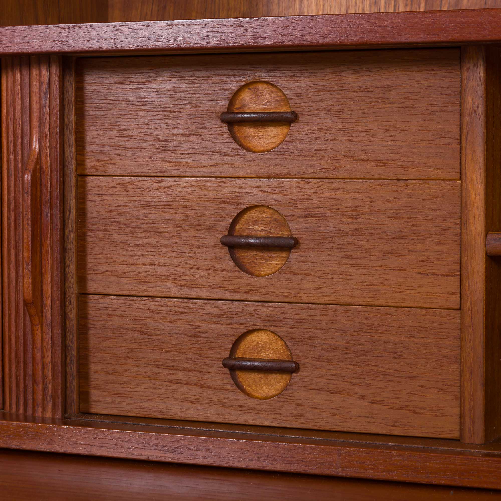 Johannes Sorth Nexo two sections bookcase with a secretaire in teak, Danish, 60s
