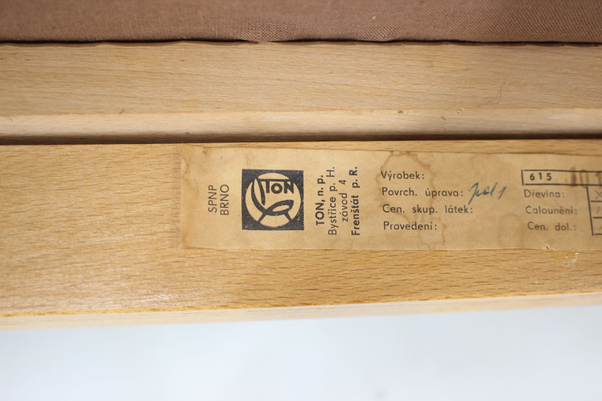 Pair of beech armchairs by ton ,czechoslovakia, 1960