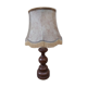 Vintage wooden lamp with fringed shade