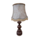 Vintage wooden lamp with fringed shade