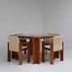 Vintage dining table set with armchairs