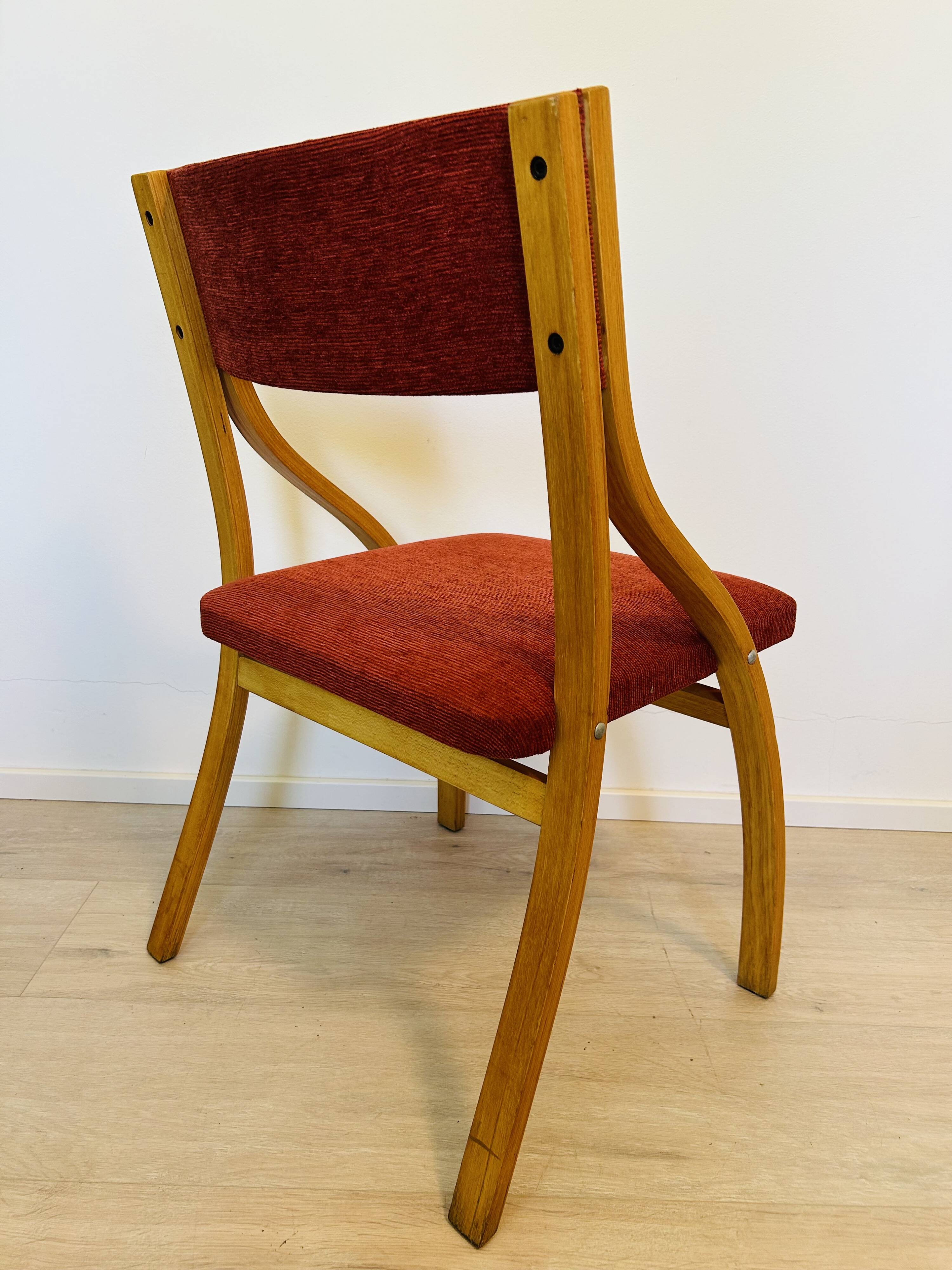 Vintage Dining Chairs by Ludvík Volák for Dřevopodnik Holešov, 1960’s, Set of 2