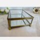Vintage jewelry box in engraved glass and mirror bottom