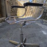 70s chrome metal armchair