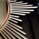 Golden metal 1950s sun mirror 45cm