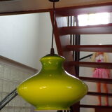 Green opaline pendant lamp 1970