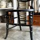 Napoleon III chair in black wood, mother-of-pearl and caning no. 1
