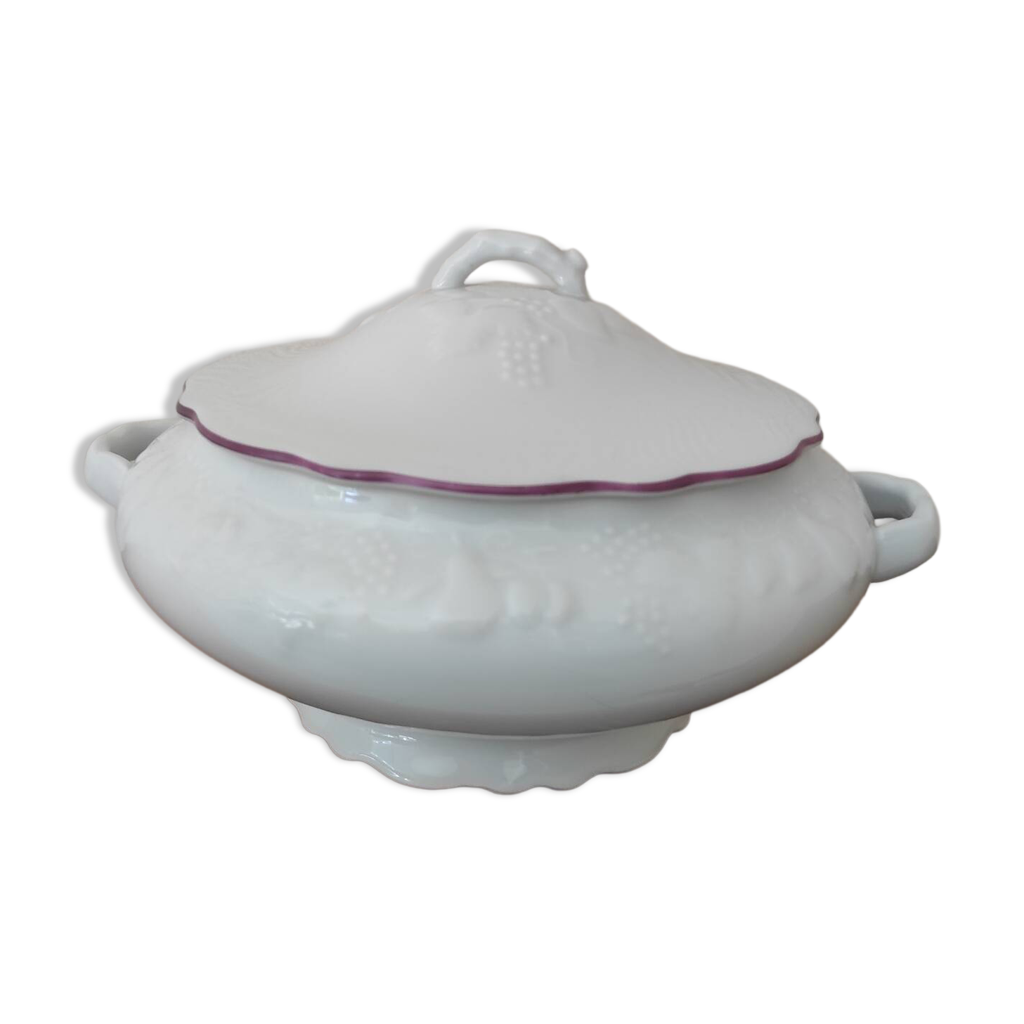 Vegetable soup tureen porcelain Ph. Deshoulière California series decoration