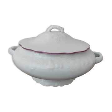Vegetable soup tureen porcelain Ph. Deshoulière California series decoration
