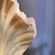 Shell lamp in gilded brass and molded glass 70s