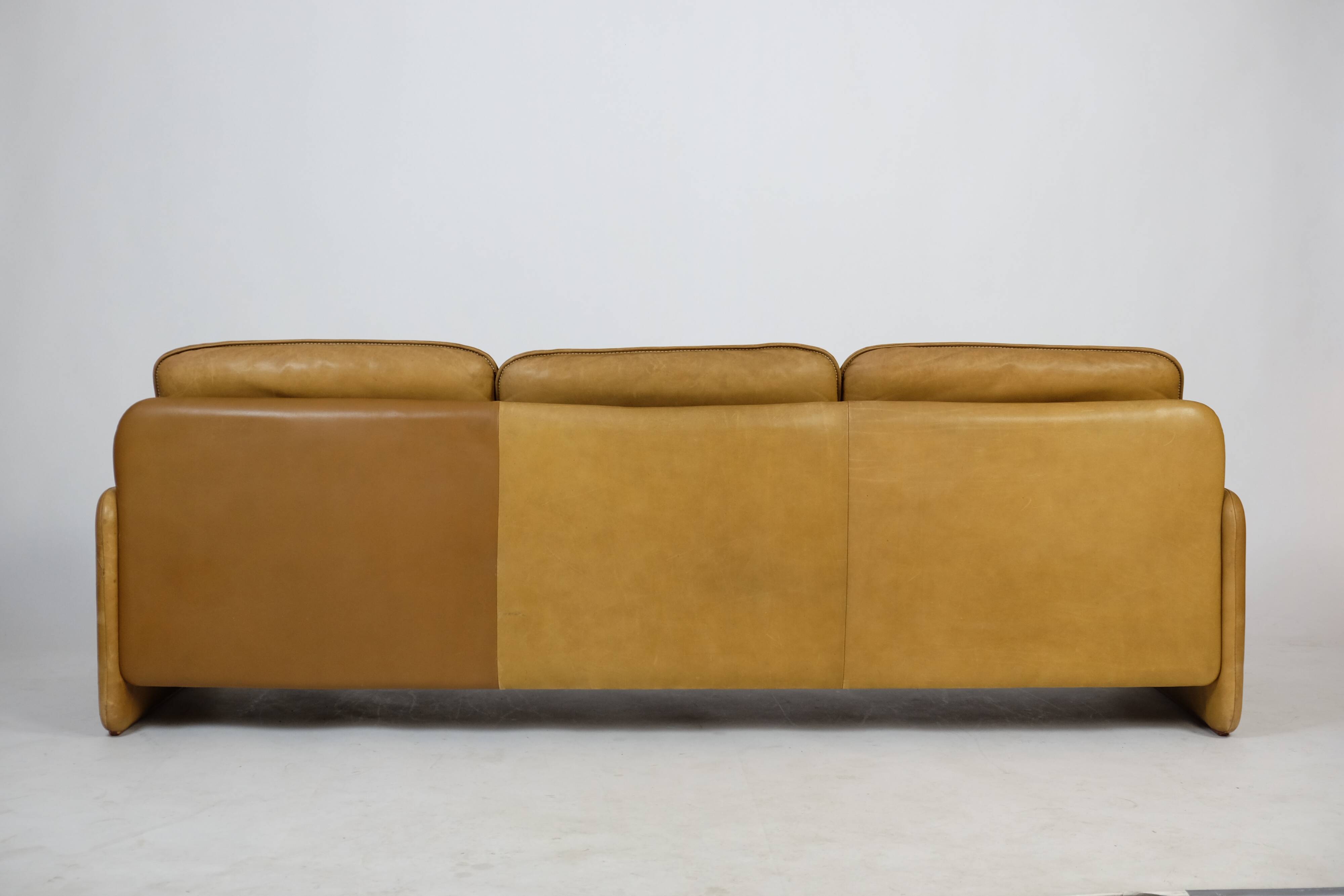 Vintage de Sede DS61 Leather Sofa Couch 70er Design 60er