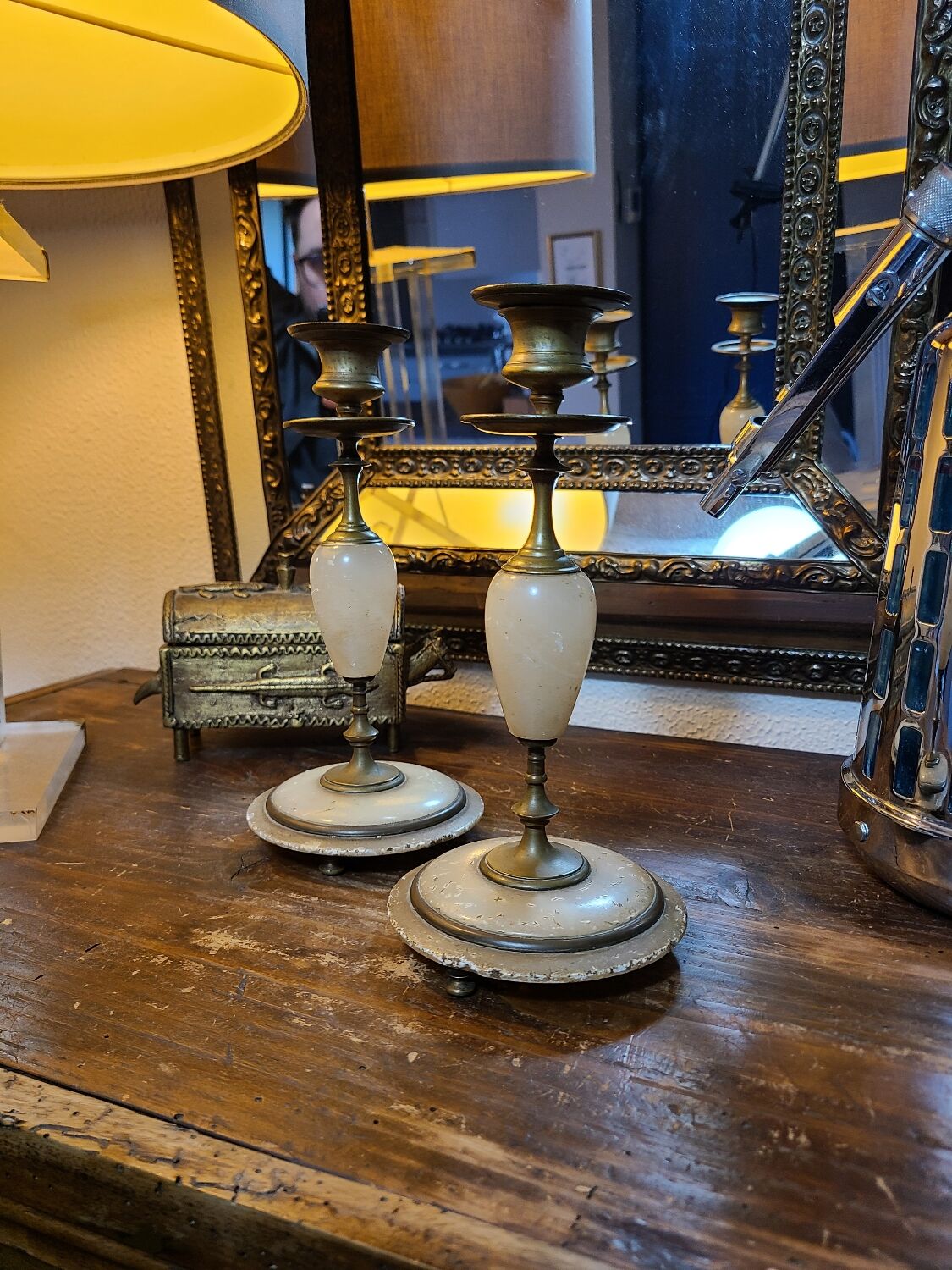 Pair of candle holders early 20th