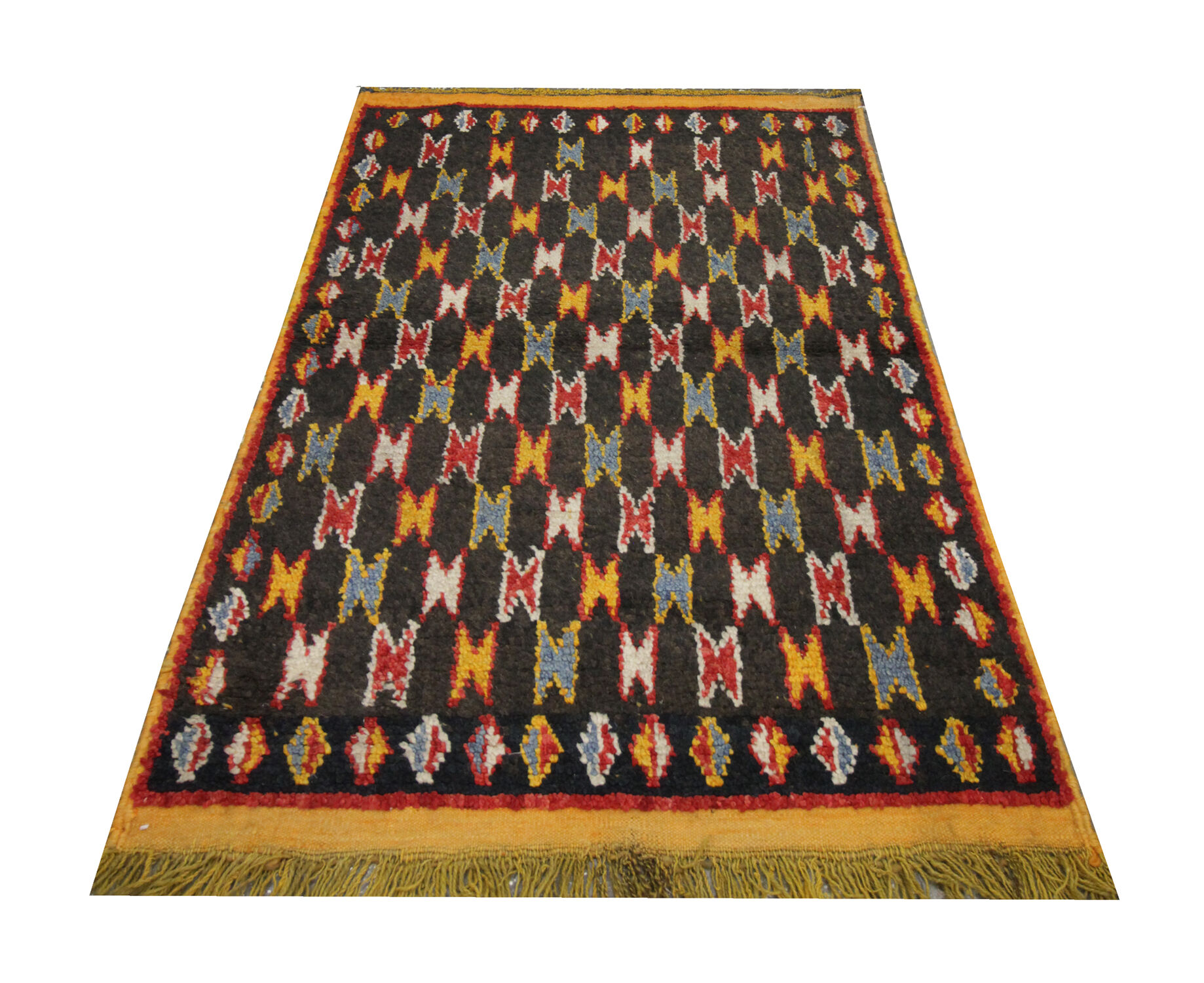 Hand made oriental carpet area rug 100x137cm
