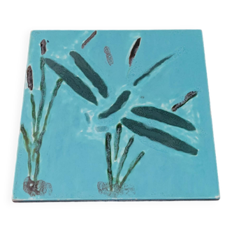 Pond earthenware tile - vintage