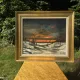 Vintage Winter Landscape Oil Painting
