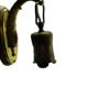 Eclectic wall sconce, golden brass, beech, Germany, 1930s.