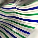 Green, Blue, Bronze and Clear Murano Glass Vase by Irene Paolo, Italy 1990s