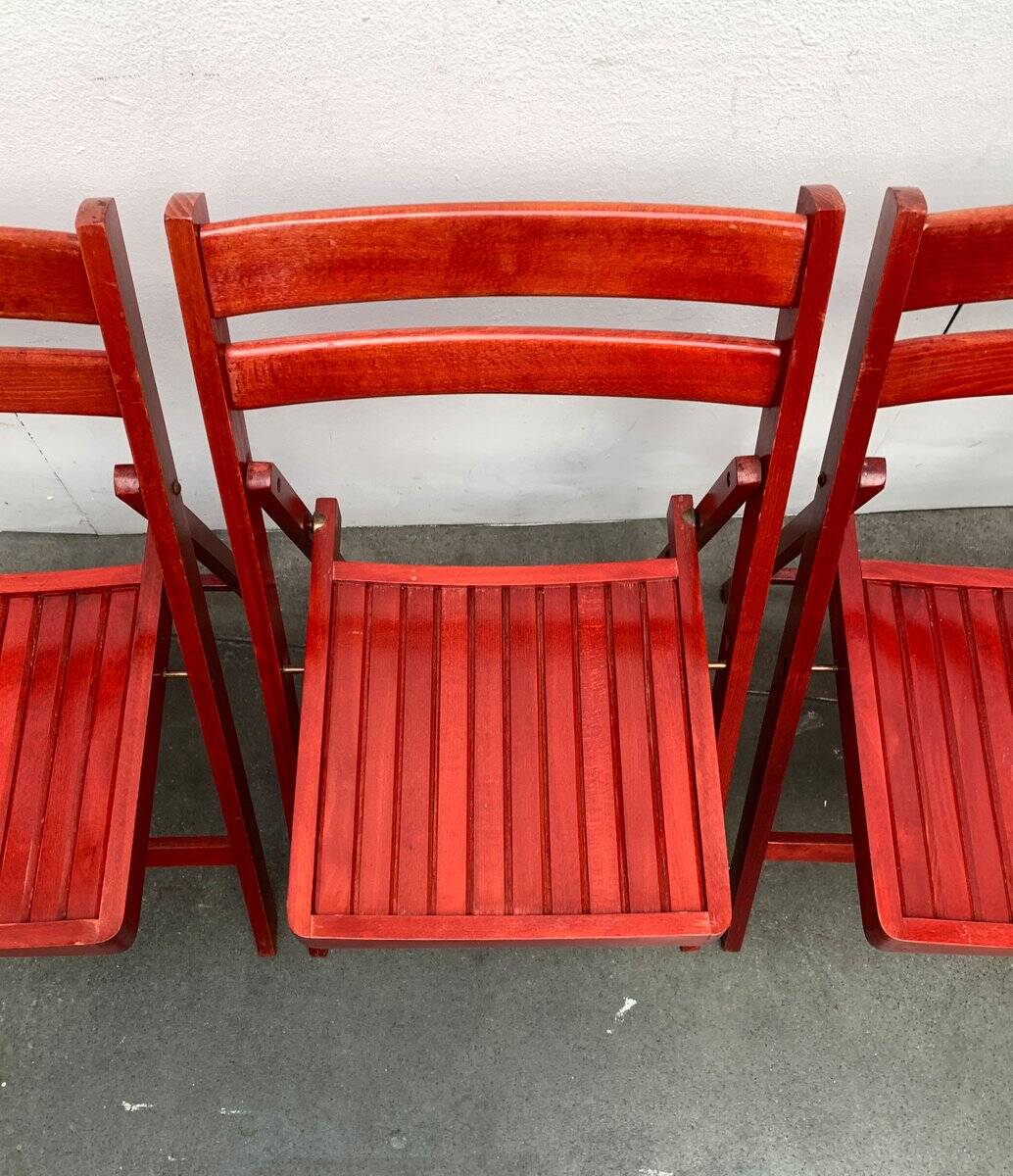 Mid-century wooden folding chair, 1960s, set of 4