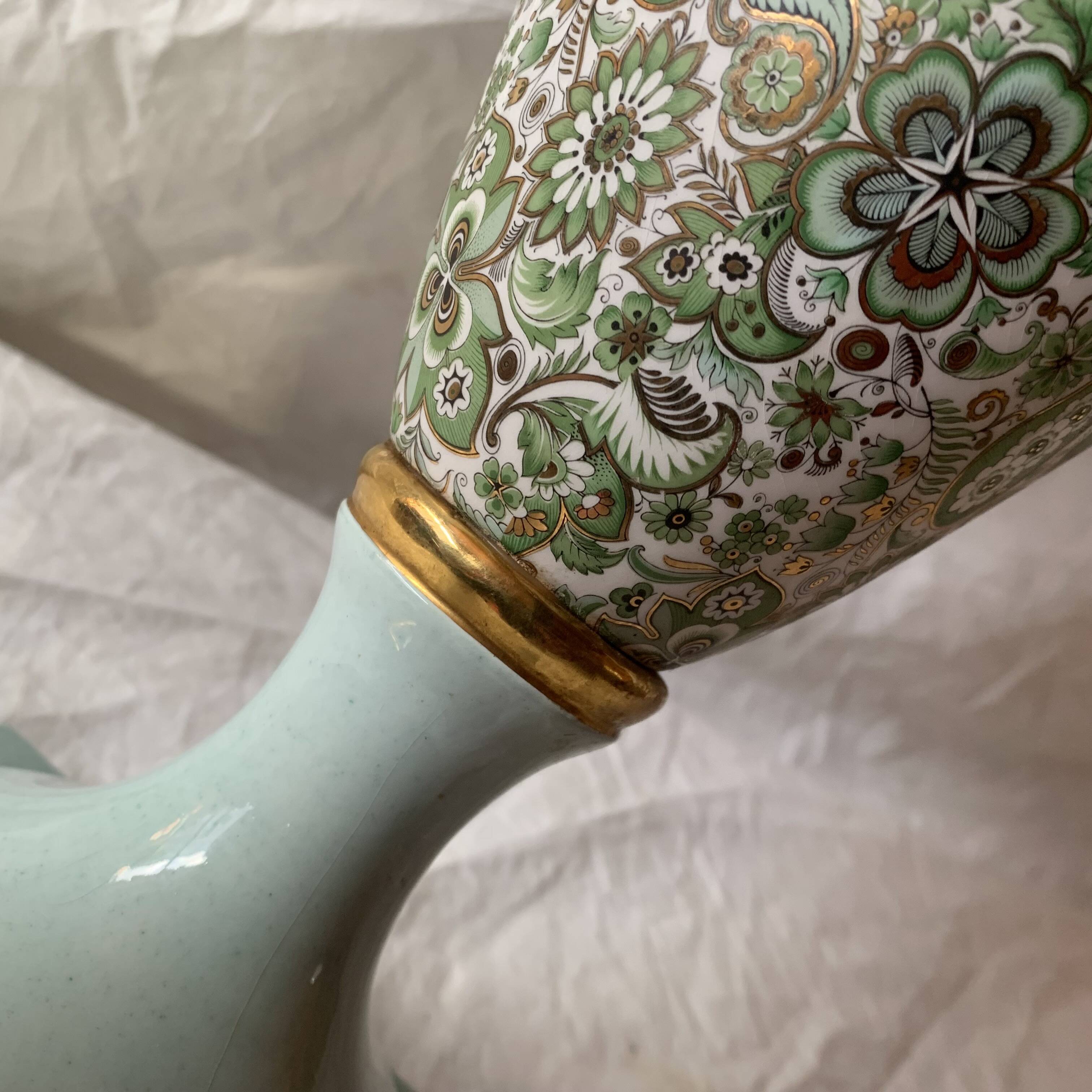 Old large porcelain lamp base - cashmere decor