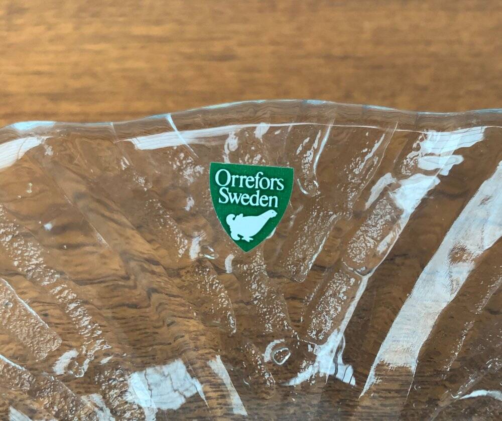 Vintage Swedish glass plate Eden by Orrefors, 1970s.