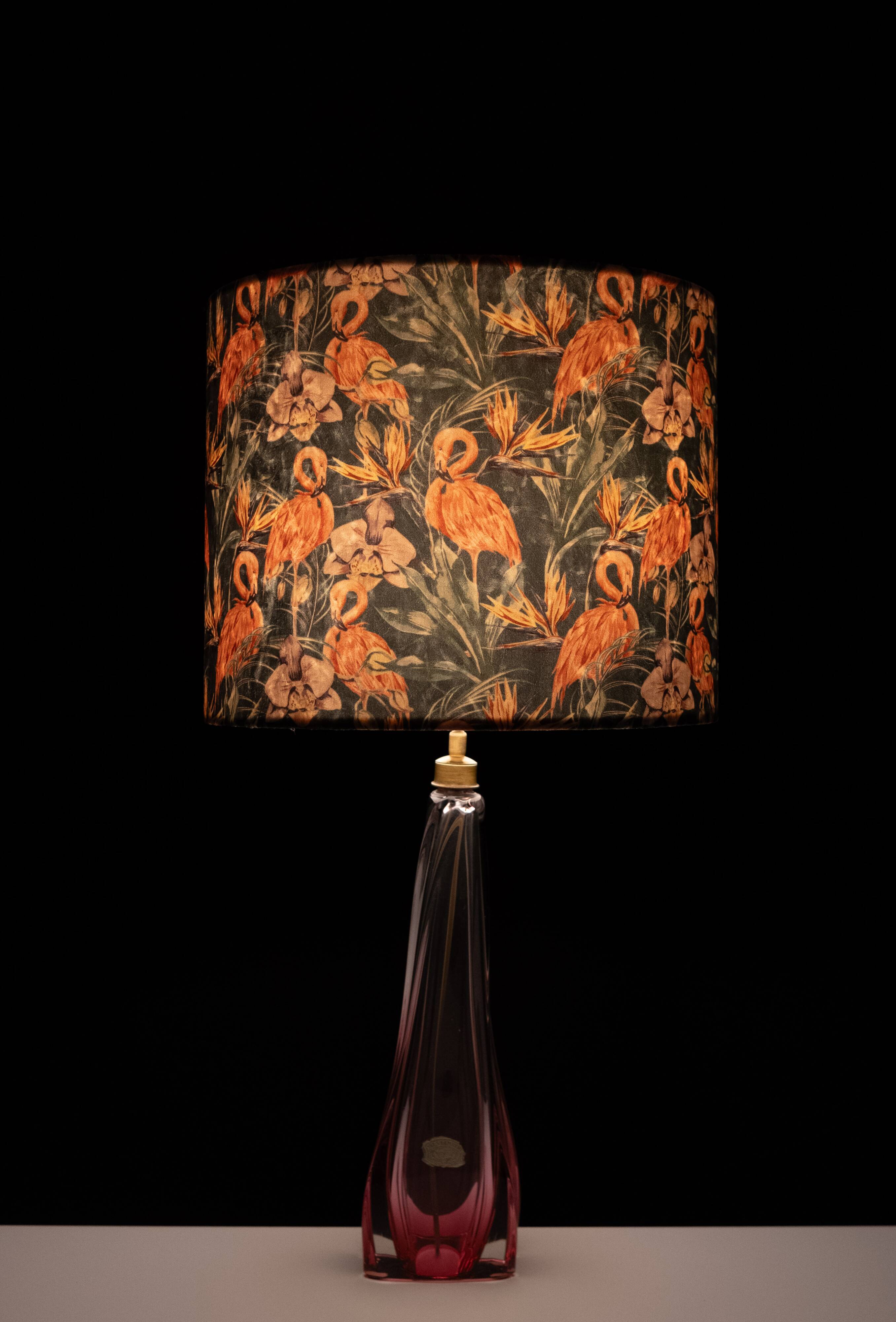 Val saint Lambert Crystal Glass Table lamp 1960s Belgium